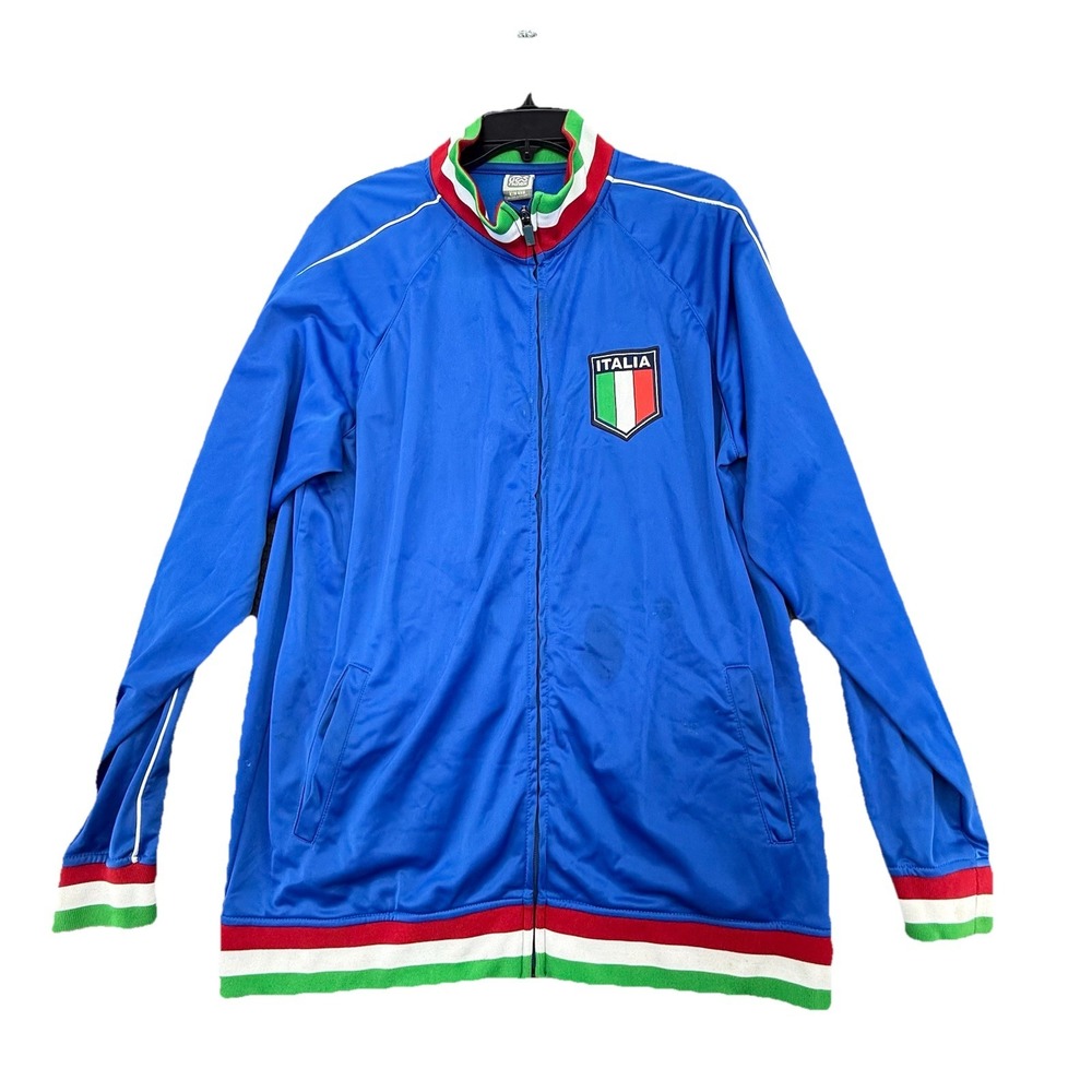 Vintage‎ Italia Italian Soccer Track Jacket Full Zip Red White Green XL